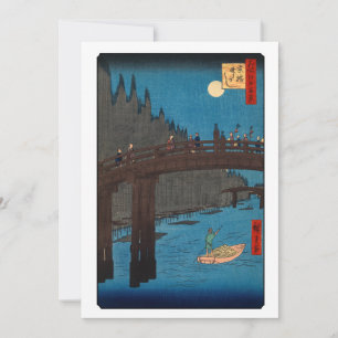 Cartão De Agradecimento Utagawa Hiroshige - Ponte de Kyoto ao Luar