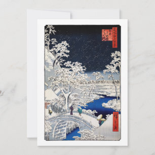 Cartão De Agradecimento Utagawa Hiroshige - Ponte do Tambor em Meguro