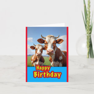 Cartão De Agradecimento vacas de feliz aniversário