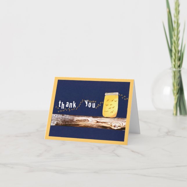 Cartão De Agradecimento vagalumes obrigado (Frente)