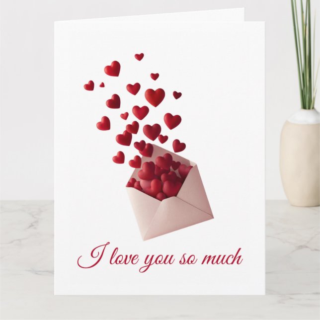 Cartão De Agradecimento Valentine Love Card | Romantic for Him & Her (Frente)