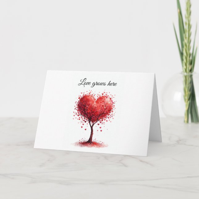 Cartão De Agradecimento Valentine Love Card | Romantic for Him & Her (Frente)