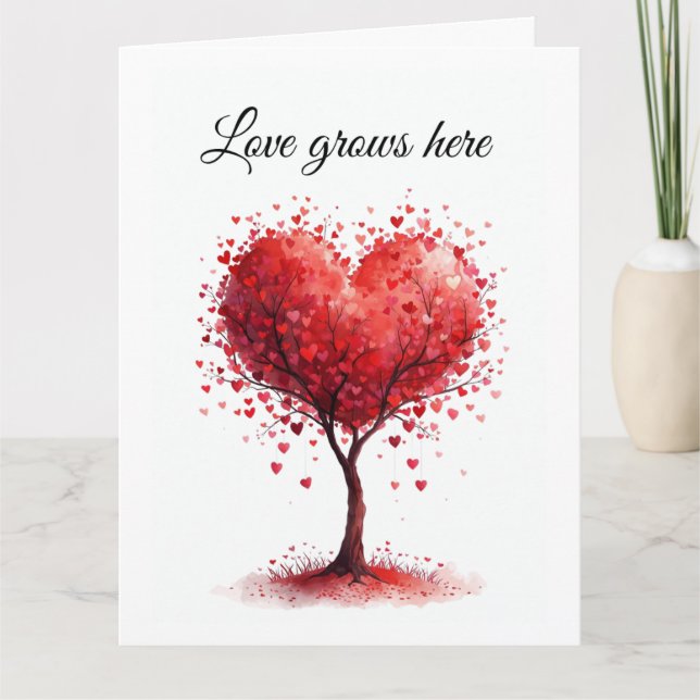 Cartão De Agradecimento Valentine Love Card | Romantic for Him & Her (Frente)