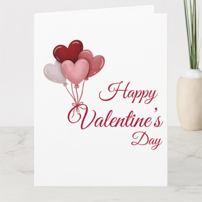 Cartão De Agradecimento Valentine Love Card | Romantic for Him & Her (Frente)