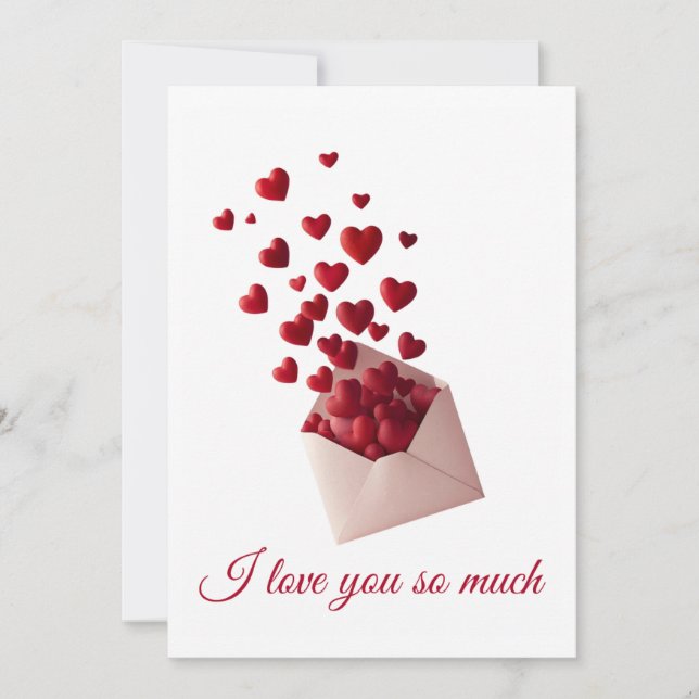 Cartão De Agradecimento Valentine Love Card | Romantic for Him & Her (Frente)