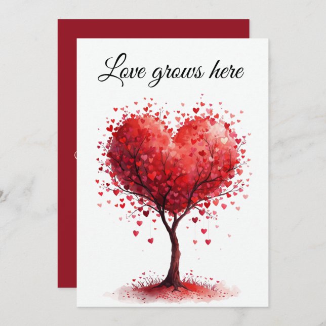 Cartão De Agradecimento Valentine Love Card | Romantic for Him & Her (Frente/Verso)
