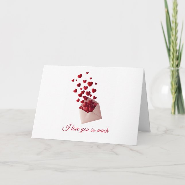 Cartão De Agradecimento Valentine Love Card | Romantic for Him & Her (Frente)