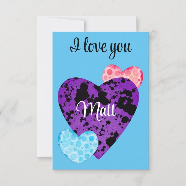 Cartão De Agradecimento Valentine Red Happy hearts romance graphic (Frente)