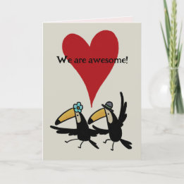 Cartão De Agradecimento Valentine’s Day card: Awesome Two Toucans with Pic