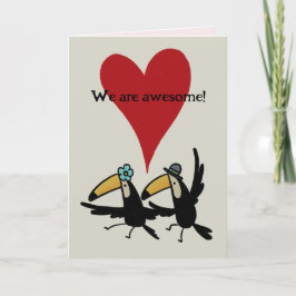 Cartão De Agradecimento Valentine’s Day card: Awesome Two Toucans with Pic