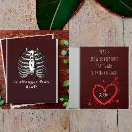 Cartão De Agradecimento Valentine's Custom Illustrative Ribcage Heart Card