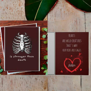 Cartão De Agradecimento Valentine's Custom Illustrative Ribcage Heart Card