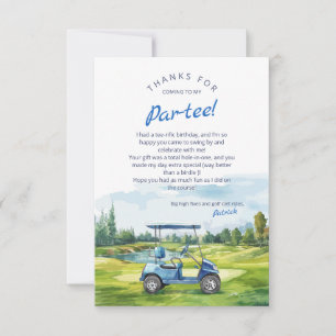 Cartão De Agradecimento Vamos Fazer uma Festa de Golfe Aniversário Azul