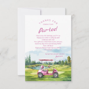 Cartão De Agradecimento Vamos Par-Tee Golfe Aniversário Rosa
