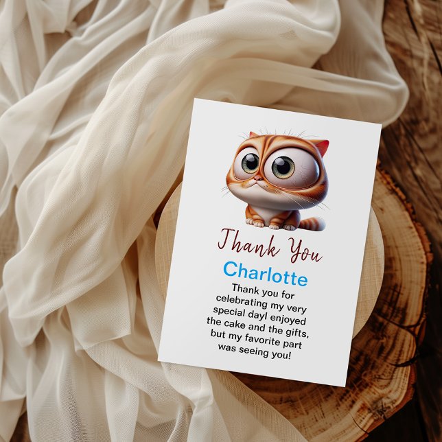 Cartão De Agradecimento Vamos Pawty! Festa de segundo aniversário de Gato  (Criador carregado)