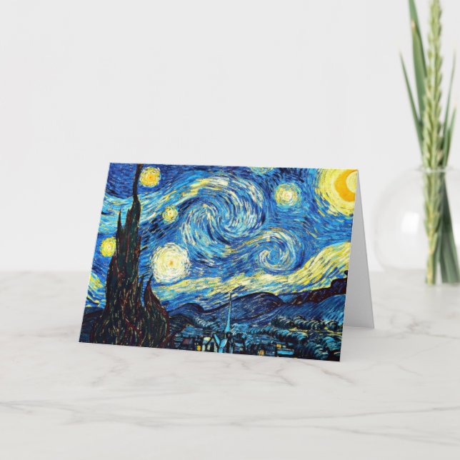 Cartão De Agradecimento Van Gogh - Noite Estrelada (Frente)