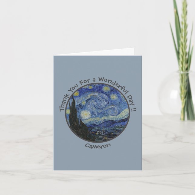 Cartão De Agradecimento van Gogh's The Starry Night Party Items Collection (Frente)