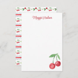 Cartão De Agradecimento Vanguarda Cherries Watercolor