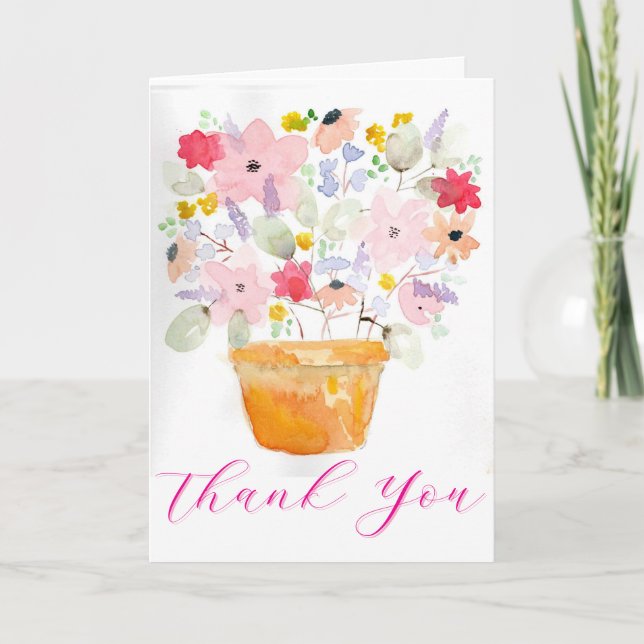 Cartão de Agradecimento Vaso de Flores (Frente)