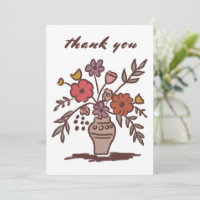 Vaso de Flores Rústico Caprichoso Esboço Cores Neu