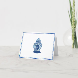 Cartão De Agradecimento Vaso de Gengibre Versalhes Chinoiserie Monograma W