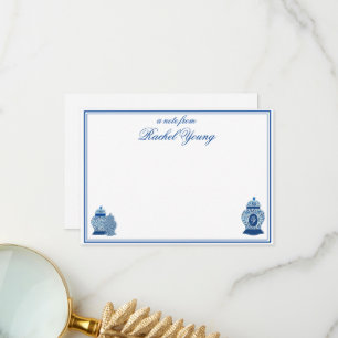 Cartão De Agradecimento Vaso de Gengibre Versalhes Chinoiserie Monograma Z