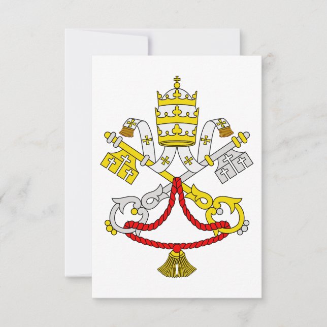 Cartão De Agradecimento Vatican Coat of Arms Holy Card (Frente)