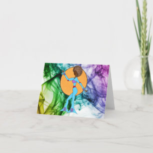 Cartão De Agradecimento Vazio de abertura de cores FELIZ DANCE - Obrigado 