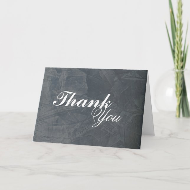 Cartão De Agradecimento Vazio De Cinza De Chapa Elegante Obrigado (Frente)
