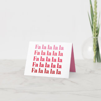 Cartão De Agradecimento vazio de Natal "Fa La La" Notecard