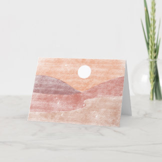 Cartão De Agradecimento Vazio de Paisagem Desenhada à Mão