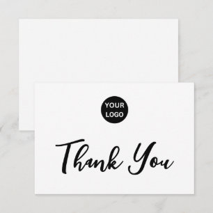 Cartão De Agradecimento Vazio de script do Muito Obrigado Branco do Logoti