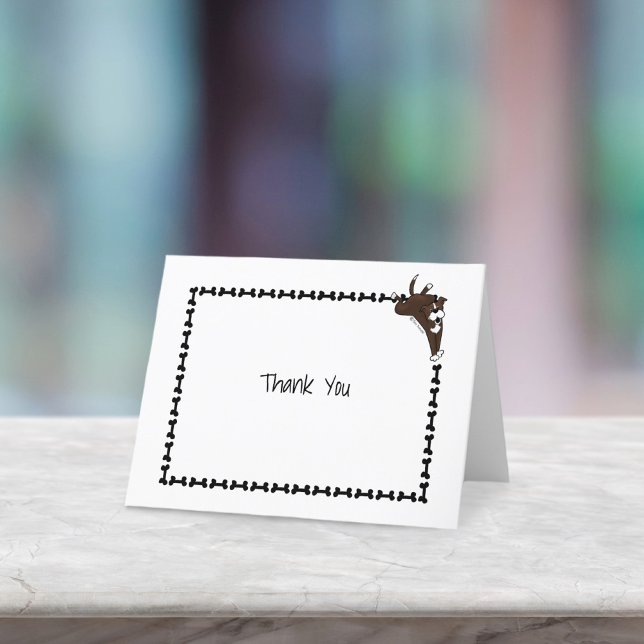 Cartão De Agradecimento Vazio Moderno do Staffy Lab Dog Dobrado (Criador carregado)