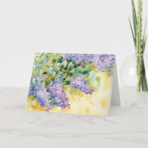 Cartão De Agradecimento Vazio Notecard Lilacs III
