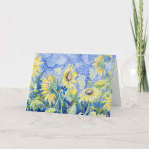 Cartão De Agradecimento vazio "Roadside Sunflower" Notecard