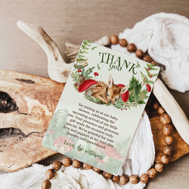 Cartão De Agradecimento Veer Woodland Baby Shower (Criador carregado)