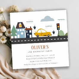 Cartão De Agradecimento Veículo Urbano em Estrada de Automóveis em Qualque