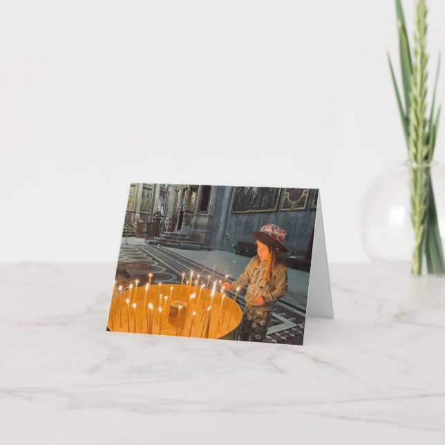 Cartão De Agradecimento Vela de Oração (Frente)