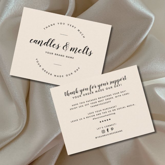 Cartão De Agradecimento Velas modernas e derrete pequenas empresas (Criador carregado)