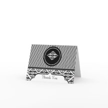 Velha Hollywood Damask Obrigado