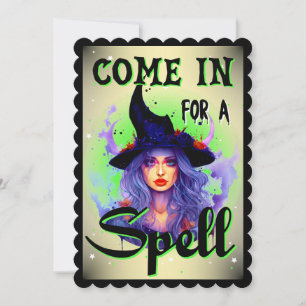 Cartão De Agradecimento Venha para um Spell _ Halloween