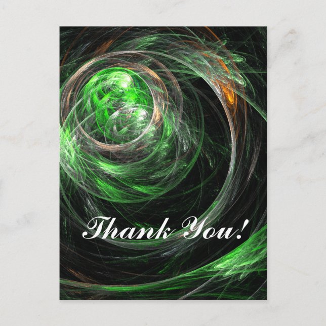 Cartão de agradecimento verde ao redor do mundo (Frente)