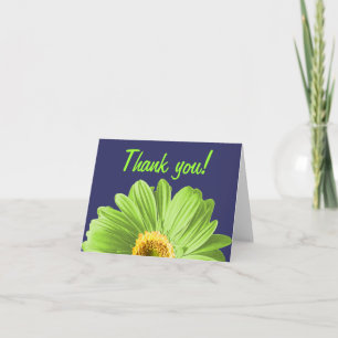 Cartão De Agradecimento Verde Daisy Flower Obrigado Ou Personalizado