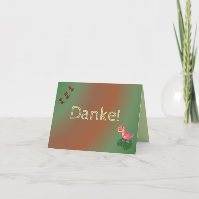 Cartão de agradecimento verde de aniversário com d (Frente)