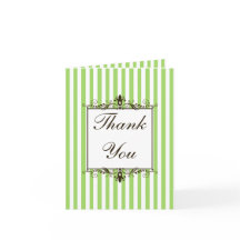 Cartão de agradecimento verde, marrom e listrado b