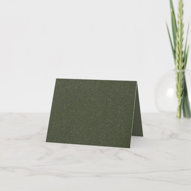 Cartão de Agradecimento Verde Musgo com Pintas (Frente)