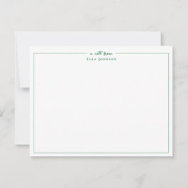 Cartão De Agradecimento Verde preppy & Branco um bilhete de 