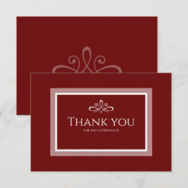 cartão de agradecimento vermelho burgundy