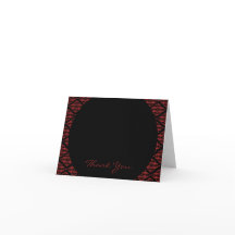 Vermelho e Preto Damasco Gótico Casamento Agradeci