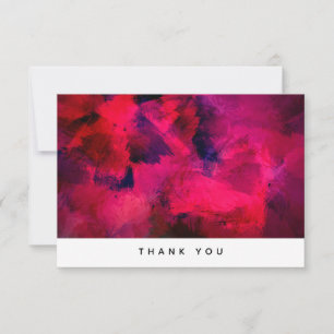 Cartão De Agradecimento Vermelho escuro e roxo - Abstrato